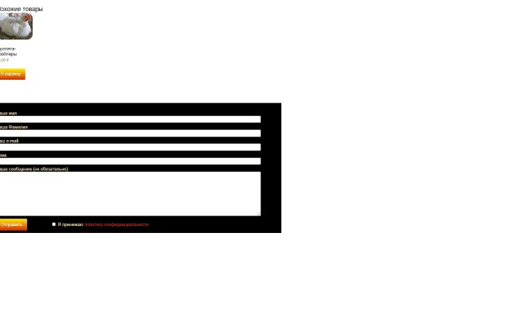 Похожие товары и форма обратной связи (Contact Form 7) Скриншот с похожими товарами
